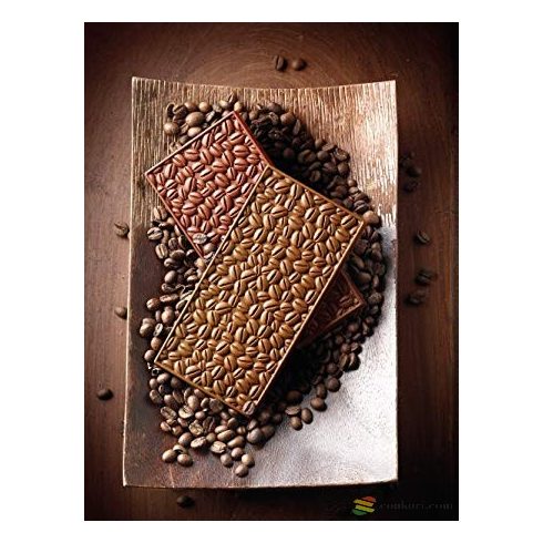 Silikomart Táblás csoki öntő forma, kávé mintás 