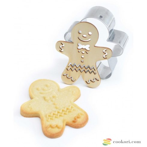 Scrapcooking Cookie cutter wood+ambosser gingerbread man