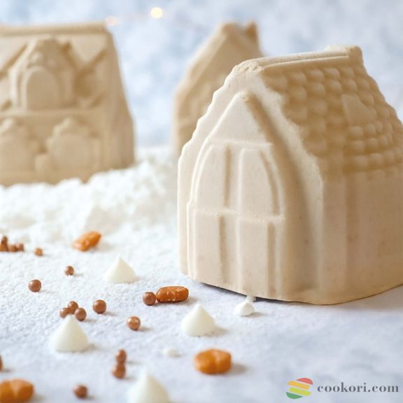 ScrapCooking "Chalets de Noël", szilikon karácsonyi házikó desszertforma, 6db-os