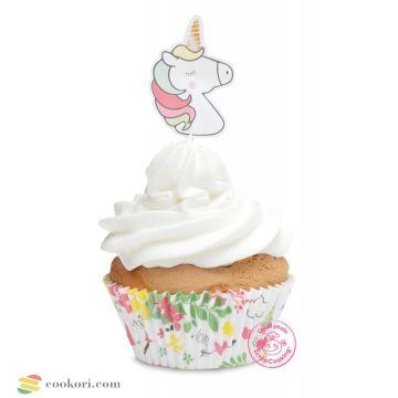 ScrapCooking 24 caissettes + 24 cake toppers licorne