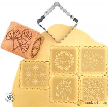 ScrapCooking Fa virágok keksz pecsét  + kiszúró