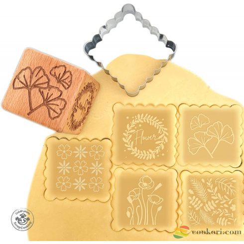 ScrapCooking Fa virágok keksz pecsét  + kiszúró