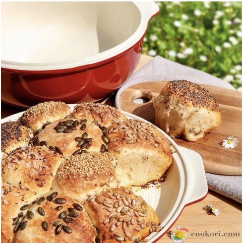 Tescoma Kerámia kerek fedeles sütőforma kenyérsütéshez , 30cm