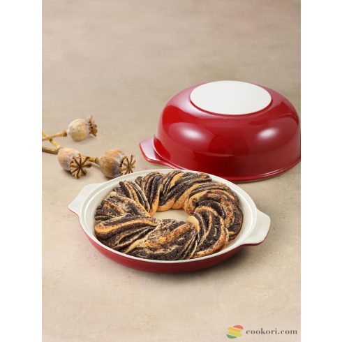 Tescoma Kerámia kerek fedeles sütőforma kenyérsütéshez , 30cm