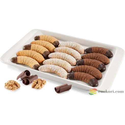 Pan for crescent-shaped vanilia rolls