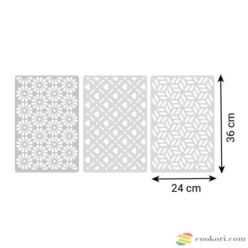 Tescoma Díszítő stencilek piskóta tekercshez 3db-os, 36x24cm