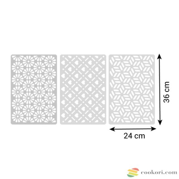 Tescoma Díszítő stencilek piskóta tekercshez 3db-os, 36x24cm